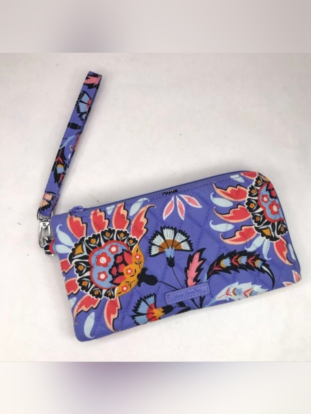 Vera Bradley Floral Print Purple Wristlet Wallet